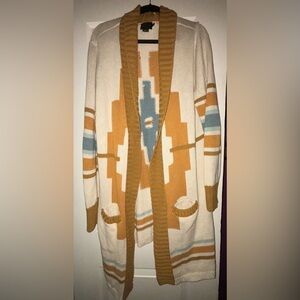 Pendleton long cardigan sweater morino wool cotton XL